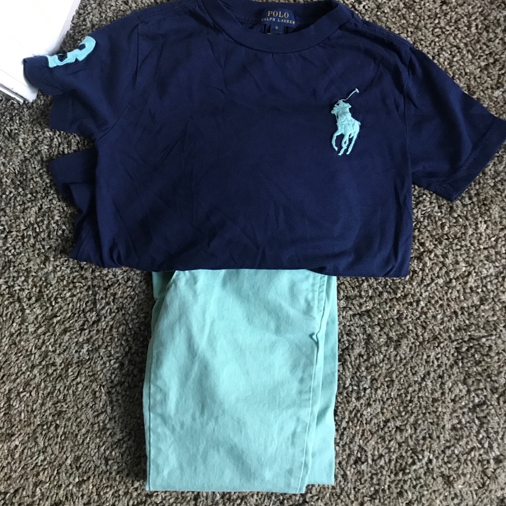 Boys chino pants and matching shirt